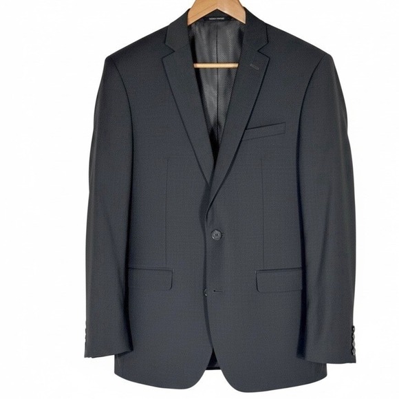 Bar III 2 Piece Suit Mens Glen PlaidGray Slim Wool-Blend 38R 34x29 Jacket Pant